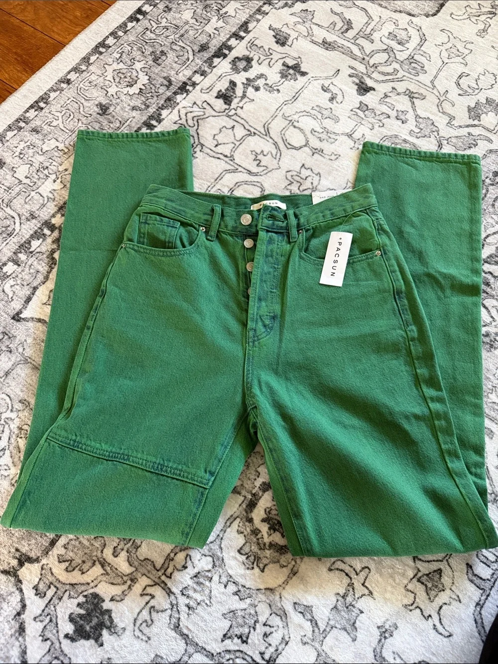 PacSun womans Green dad Jeans with Button Fly new!